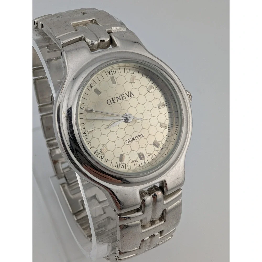 Geneva‎ Watch Men 34mm Case Honeycomb Dial 8